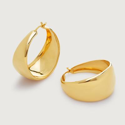 Gold Kate Young Large Tapered Hoop Earrings