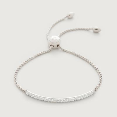 Sterling Silver Fiji Bar Diamond Friendship Bracelet Diamond