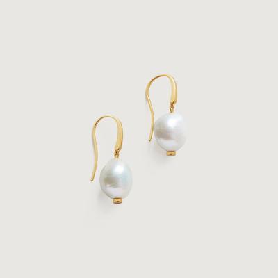 Gold Nura Keshi Pearl Wire Earrings Pearl