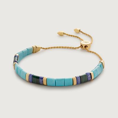 Gold Delphi Multi Gemstone Friendship Bracelet Turquoise