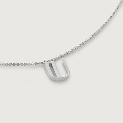 Sterling Silver Initial U Chain Necklace