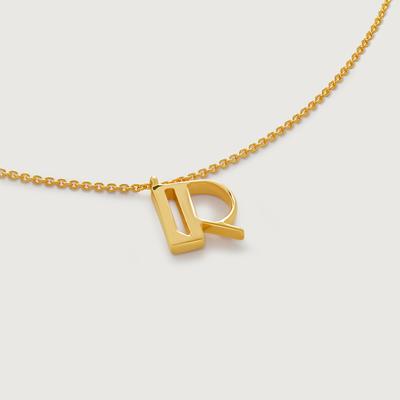 Gold Initial R Chain Necklace