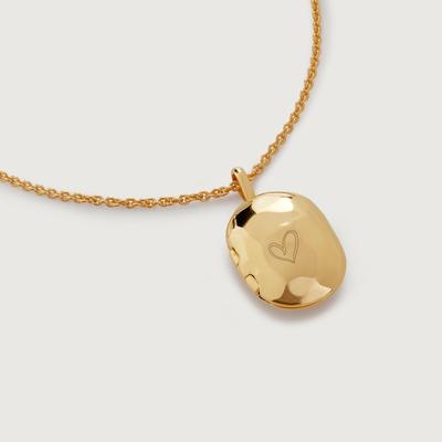 Gold ID Mini Locket Chain Necklace