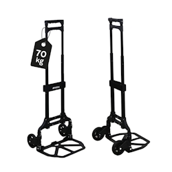 Proregal Klappbare Profi-Sackkarre ELEPHANT | HxBxT 110x39x42cm | Traglast 70kg | Aluminiumrahmen, ergonomische Griffe, TRR Fachgummiräder | Schwarz Image