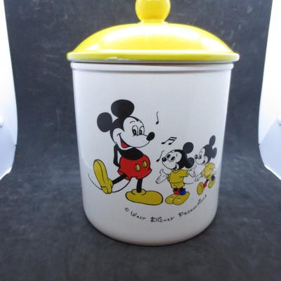 Disney Kitchen | Vintage 1960's Walt Disney Production Mickey Mouse Cookie Jar - Made In Japan | Color: White/Yellow | Size: Os