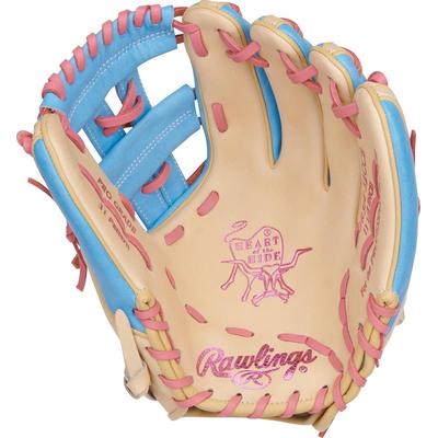 Rawlings Heart of the Hide Series 11.5" Baseball Glove - Right Hand Throw - Camel/Columbia Blue Tan/Blue