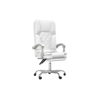 vidaXL Bürostuhl mit Massagefunktion Weiß Kunstleder Image