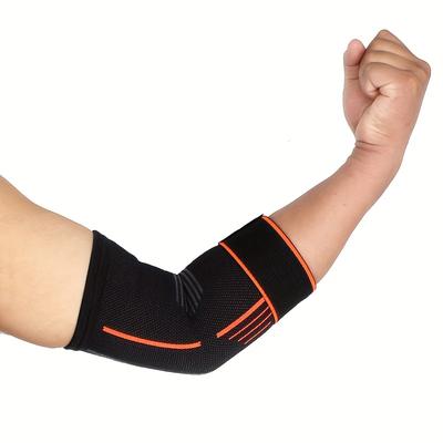 TEMU 1pc Menics Adjustable Elbow Support Brace - Breathable Nylon, Knitted Elbow Pad With Laces For Tennis, Basketball, Running & Volleyball, & Protection, Menics