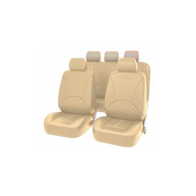 Universeller Kunstleder-Autositzbezug aus PU-Leder, 9-teiliges Set beige