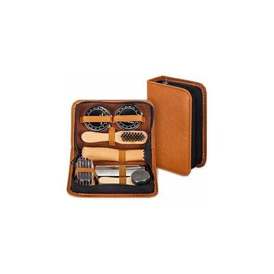 Schuhputzset mit eleganter PU-Ledertasche, 7-teiliges Reise-Schuhputzset Image