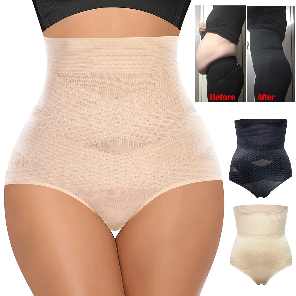 Bauchkontrolle, schlankmachende Shapewear-Höschen für Frauen, hohe Taille, Cincher, Po-Heber, formende Unterwäsche, Body Shaper, Gürtel, Höschen Image