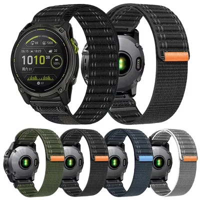 QuickFit 22 mm 26 mm gewebtes Nylonband für Garmin Fenix E 8 47 mm 51 mm 7 7X 6 6X 5 5X Plus/Enduro Image