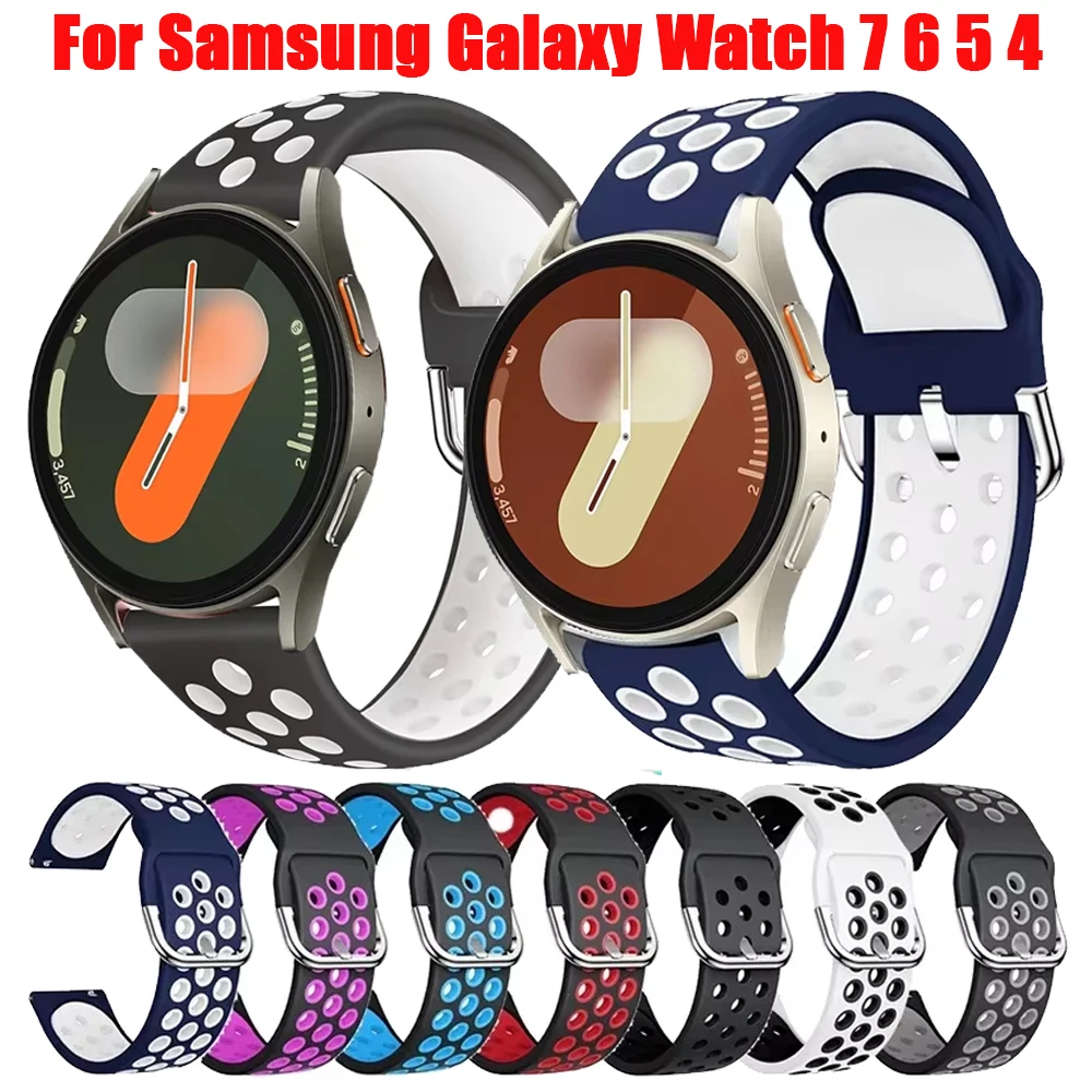 20 mm Silikonarmband für Samsung Galaxy Watch 7 6 5 4 44 mm 40 mm Sportarmband für Samsung Watch 5Pro 6Classic 45 mm 43 47 mm Image