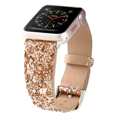 Glänzende Lederarmbänder für Apple Watch Band 40 mm 44 mm 38 42–46 mm 41 mm 45 mm Armband IWatch Image