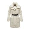 Kurzmantel MARIKOO "Tanokoo", Damen, Gr. S, weiß (sanftes weiß), 90% Polyester 10% Viskose, Mäntel, Eleganter Übergangsmantel mit großen Taschen und Stretch-Gürtel