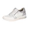 Keilsneaker WALDLÄUFER "H-CLARA", Damen, Gr. 4,5 (37,5), silber (weiß, silberfarben), Nappaleder, Textil, metallic, sportlich, Schuhe, Schnürer, Halbschuh, Freizeitschuh mit Metallic-Einsatz