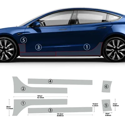 Paint Protection Car Door Triangle Protective Film for Tesla Model 3 Model Y PPF TPU Transparent