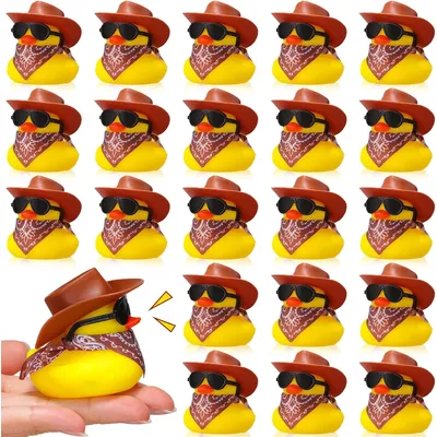 6/12/24/48 Set Cowboy Rubber Duck Mini Yellow Duckies Party Toy Tiny Ducks Toy for Summer Birthday