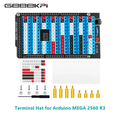 Arduino Hat for Arduino MEGA 2560 R3 Teminal Hat Reset Button and LED Indicator Acrylic Protection