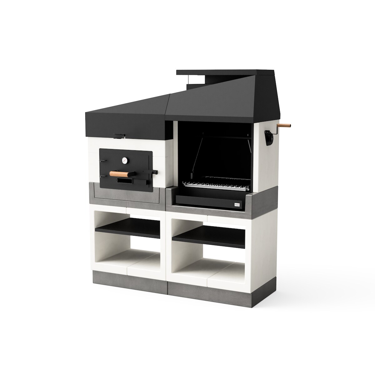 MAESTRO FERRETERO MF - Außenküche Kitaway Otte Grill + Holzofen, Argentinischer Grillrost - 168 x 63 x 206 cm Image