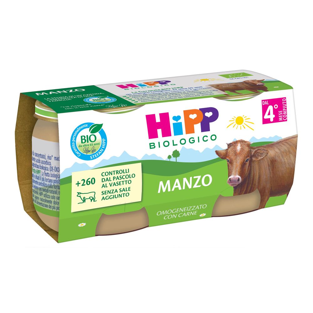 Hipp Bio Omogeneizzato Manzo 2 Pezzi Da 80 G 160 g