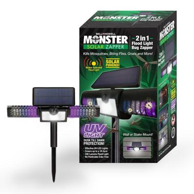 Bell + Howell Rogue Monster Solar Zapper - 2-in-1 Solar-Powered Bug Zapper and Motion-Activated Floodlight
