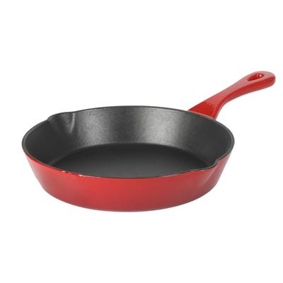 Crock-Pot Artisan 8 Inch Gradient Red Enameled Cast Iron Round Skillet