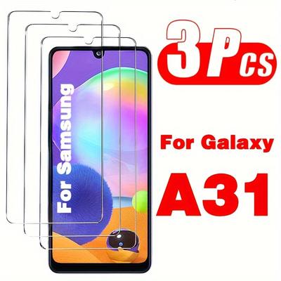 TEMU 3-pack Tempered Glass Screen Protector Galaxy A31, Glossy Finish, Anti-scratch, High Clarity, , Uv Protection