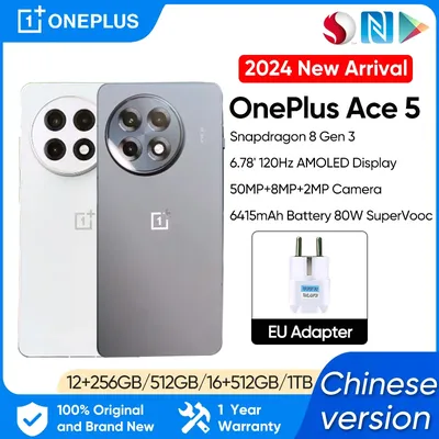 New Oneplus Ace 5 5G Smartphone Snapdragon 8 Gen 3 6.78" AMOLED 120hz Display 6415mAh 80W Charger 50.0MP Camera Android 15.0 OTA
