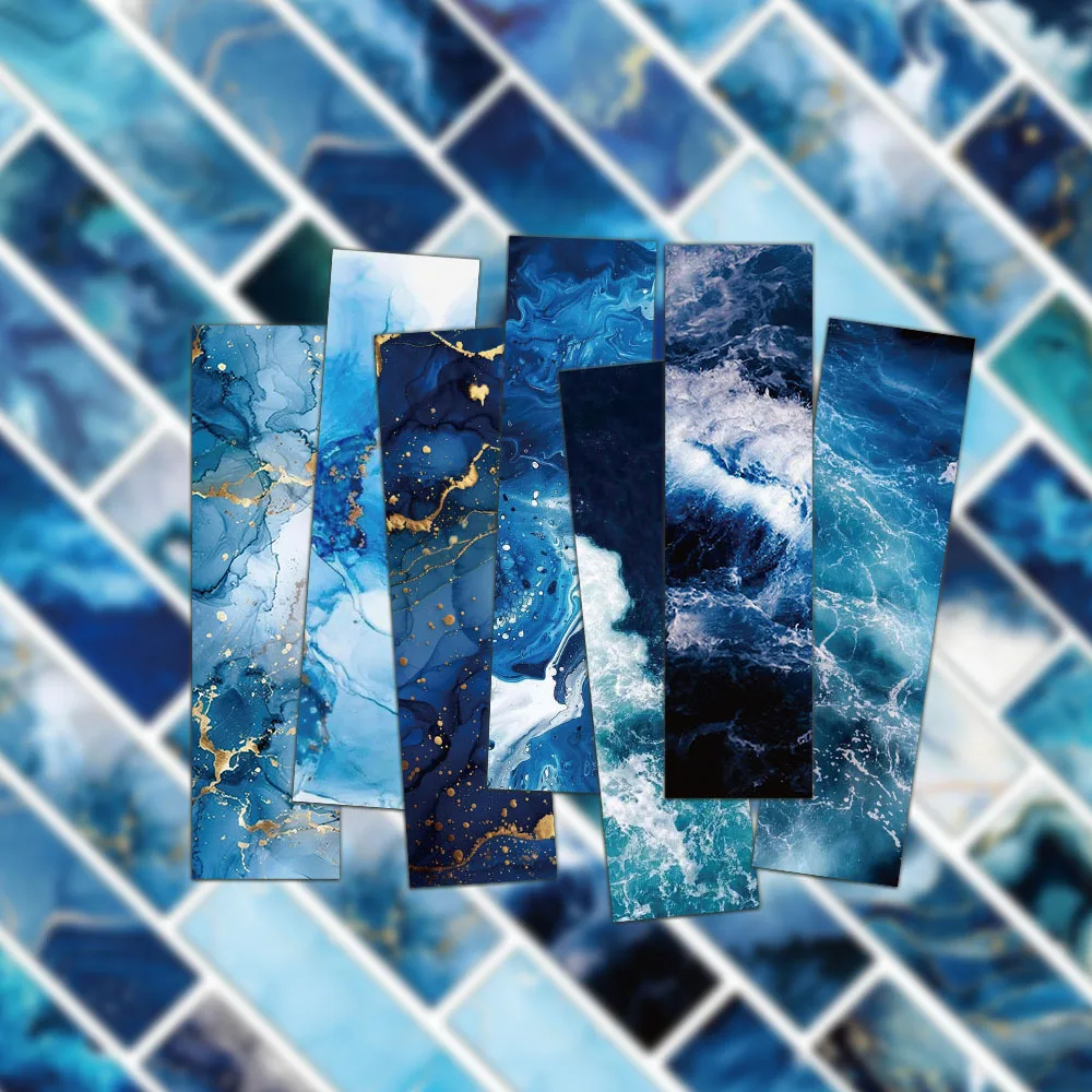 30 Stück Bücher, beschriftete Bücher, dekorative Materialien, blauer Ozean, Lesezeichen, Leseseiten, Studenten, Schreibwaren, Kinder, kreatives Geschenk