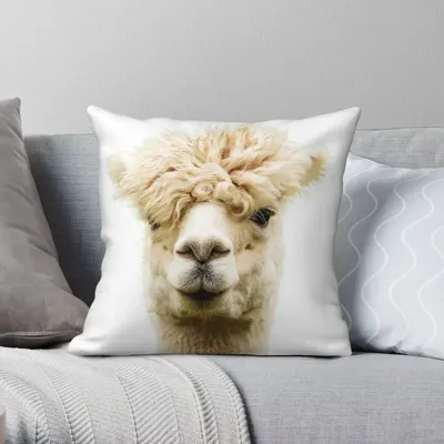 Niedliche Alpaka Kissen bezug Polyester Leinen Samt gedruckt Reiß verschluss Dekor Home Kissen bezug Image