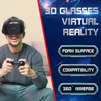 Shinecon VR-Brille, 3D-Headset, Virtual-Reality-Geräte, Helm, Viar, Linsen, Schutzbrille für Smartphone, Handy, Filmspiele