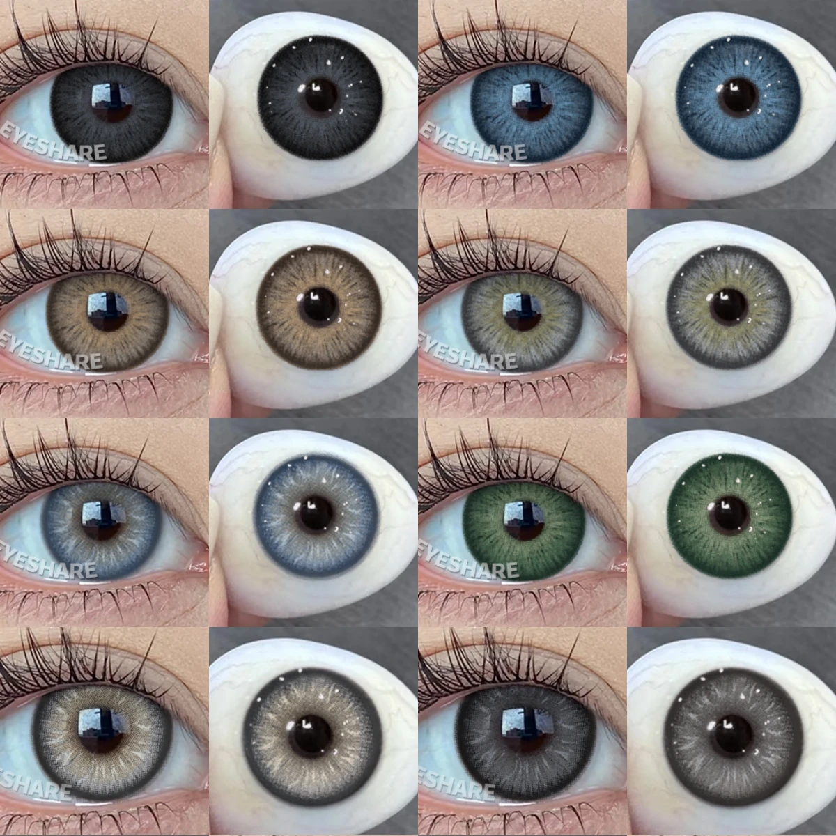 EYESHARE Neue farbige Kontaktlinsen für Augen, blaues Augenkontakt, braun, hochwertiger kosmetischer Kontakt, jährliche graue Pupillen-Augenlinsen Image