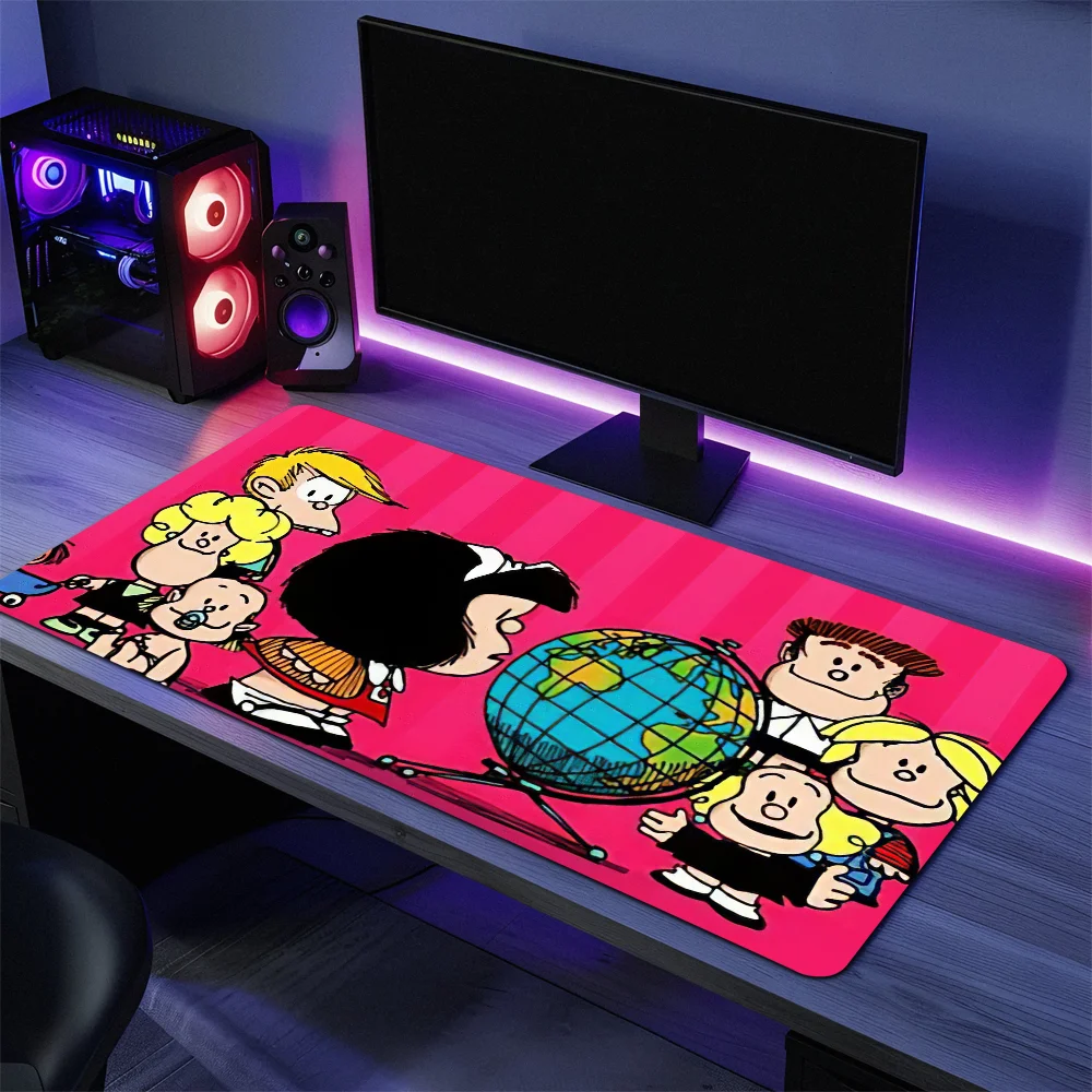 Mousepads Cartoon Mafalda rutschfeste Lockedge Büro Student Gaming verdickte große Schreibunterlage Kissen Mauspad Image