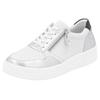 Plateausneaker REMONTE, Damen, Gr. 45, silber (weiß, silberfarben, schwarz), Leder, Lederimitat, sportlich, Schuhe, Freizeitschuh, Halbschuh, Schnürschuh mit Schaftrandpolsterung