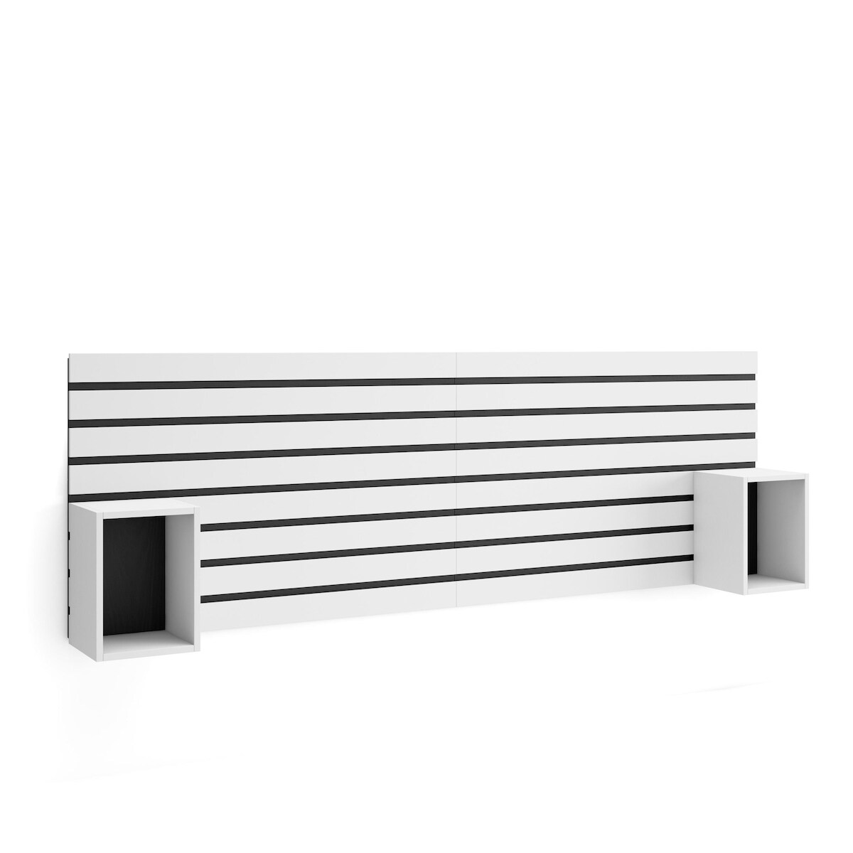 SKRAUT HOME Kopfteil und Nachttische, Bettrücken, Ablage, 214x70x3cm, Bett 135,140,150,160cm, Paneele, Moderner Stil, Weiß _ 474_1 Image