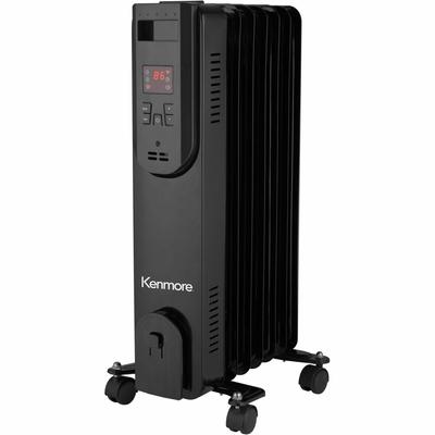Kenmore 24" Oil-Filled Radiator Space Heater, Oil Filled, 1500 W, Black (ESMKM65019BK) Each Heaters