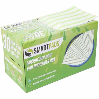 Monarch Microfiber Wet/Dry Mop Pad Refills, 5" Width x 18" Depth, Woven, MicroFiber, White/Green, 30/Box (MONM901RMPGR) Box of 30 Dust Mops