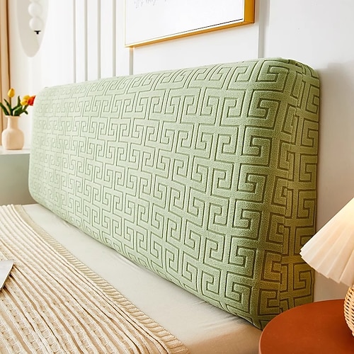 Dehnbare Bettkopfteilabdeckung Schutzhülle einfarbige staubdichte Bettkopfabdeckung Image