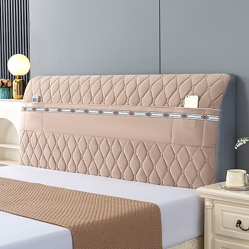 All-Inclusive Kopfteil Slipcover Elastische Bett Kopfteil Abdeckung Schutz Dehnbarer moderner Staubdichter Staubdichter Cover Atmungsaktive Bett Kopf Abdeckungen für Schlafzimmer Dekor Image