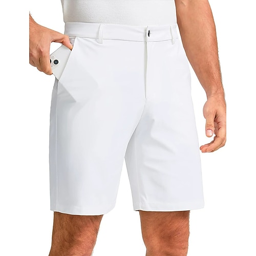 Herren Shorts Schicke Shorts Sommershorts Kurze Golfhosen Tasche Gerader Schnitt Einfach Schnelltrocknend Atmungsaktiv Knielang Outdoor Geschäft Täglich Mode Lässig / Sportlich Schwarz Weiß Image