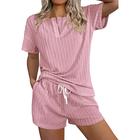 Women's Pajamas Loungewear Pajama Set Simple Casual Comfort Pure Color Pocket Seamless Pullover Shorts Home Gift Daily Short Sleeve V Neck Black Light Green Pink Wine Light Grey Summer Loose Fit