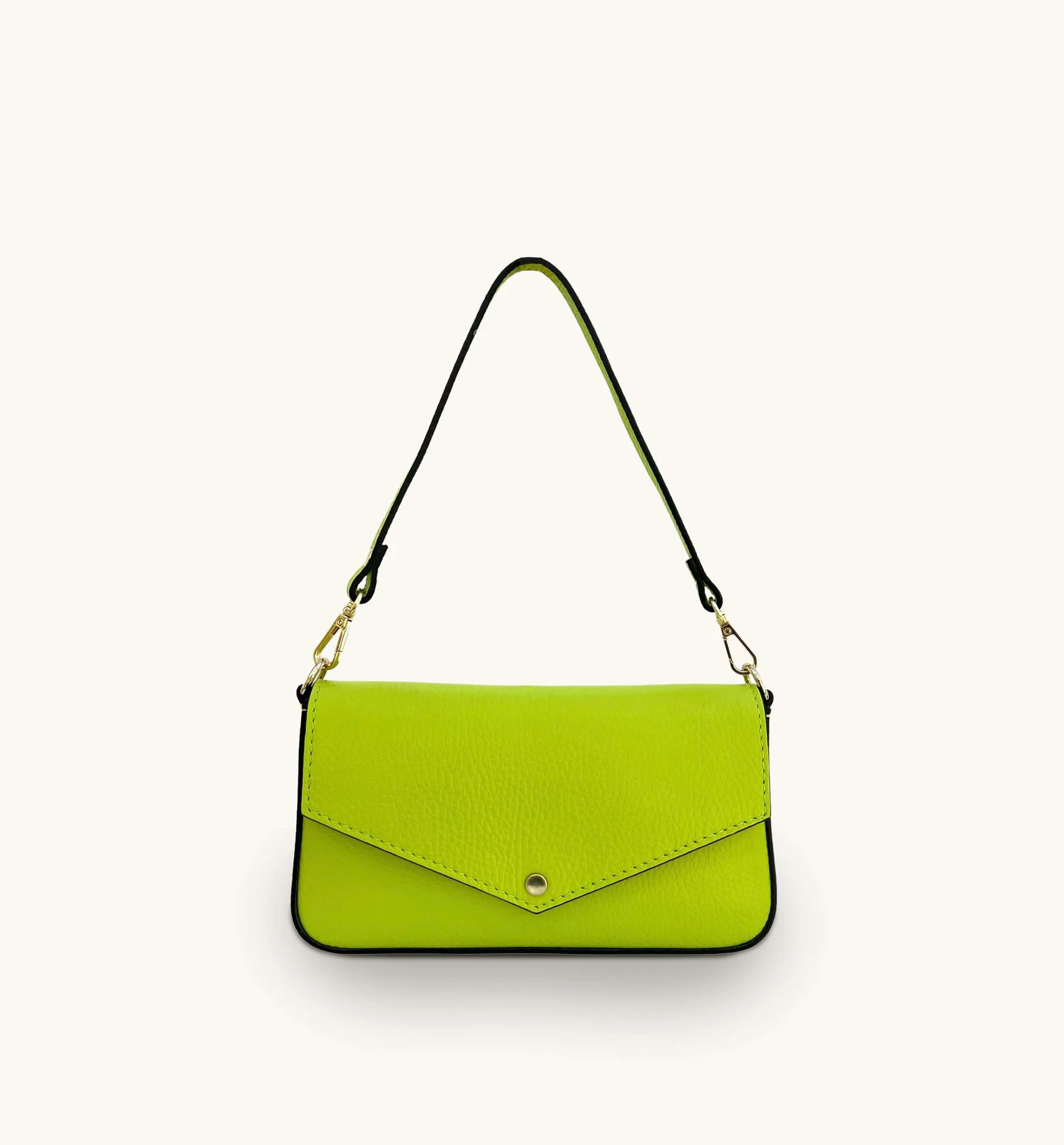 Apatchy London Womens The Munro Lime Green Leather Shoulder Bag - One Size | Apatchy London Sale | Discount Designer Brands