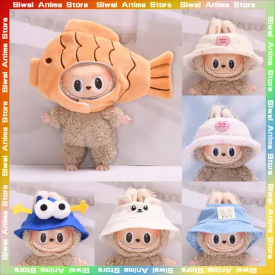 Mini DIY Hat for Labubu Kawaii 17cm V1 V2 Labubu Cap Clothing Accessories Cute Idol Plush Doll