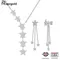 RAPRGOLD Moissanite Star Necklace Tassels Earring Set for Women 925 Sterling Silver Stud Earrings
