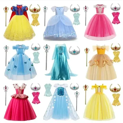 Girls Belle Princess Dress Kids Ball Gown Cosplay Costume Beauty and Beast Child Xmas Birthday