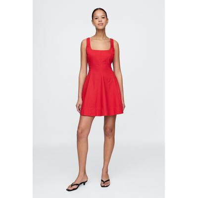 Gap Womens Red Linen-Blend Mini Dress - Red