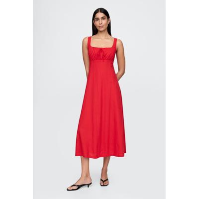 Gap Womens Red Linen-Blend Maxi Dress - Red