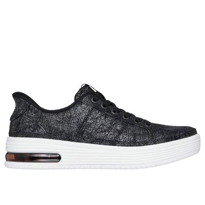 Skechers Women's Slip-ins Mark Nason: Sup-Air - Gleem Sneaker | Size 11.0 | Black/Silver | Textile/Metal