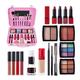 Teens Makeup Kit, Large Capacity Cosmetic Set, Reusable Case Makeup Kit, Dress Up Accessories with Waterproof Eyeshadow Palettes, Multicolor, Beginner Friendly